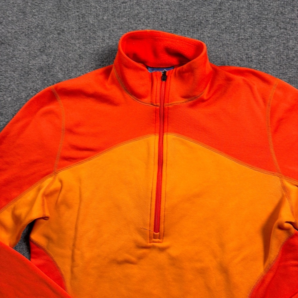 Patagonia Capilene Expedition Fleece Pullover Womens L Orange 1/4 Zip Thumbhole - Picture 2 of 16